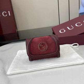 Gucci Suede Small Red Wallet 818795