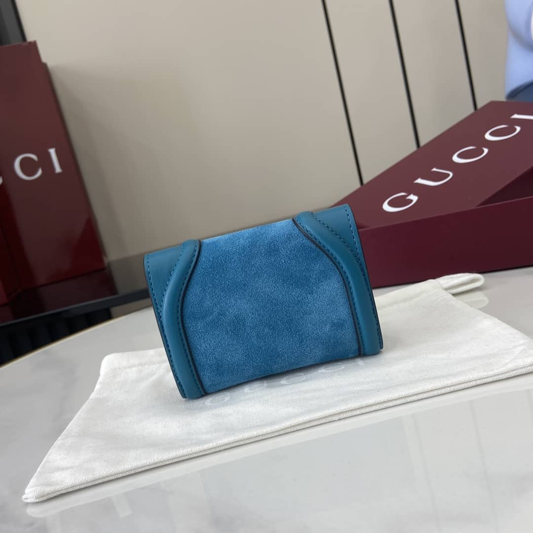 Gucci Suede Small Blue Wallet 818795_1_162587 Gucci Suede Small Blue Wallet 818795