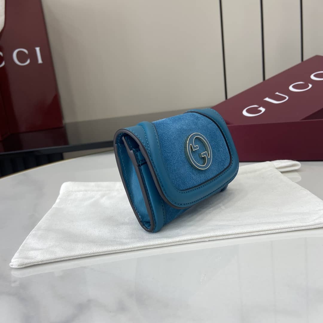 Gucci Suede Small Blue Wallet 818795_2_162587 Gucci Suede Small Blue Wallet 818795