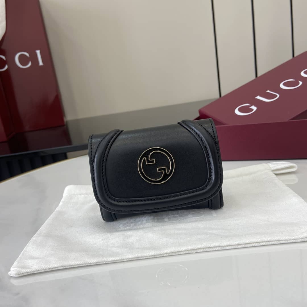 Gucci Leather Small Black Wallet 818795_9_162607 Gucci Leather Small Black Wallet 818795