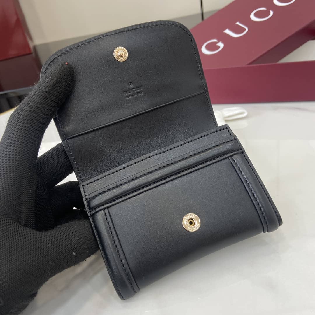 Gucci Leather Small Black Wallet 818795_6_162607 Gucci Leather Small Black Wallet 818795