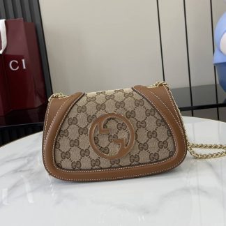 Gucci Blondie Canvas Small Brown Shoulder Bag