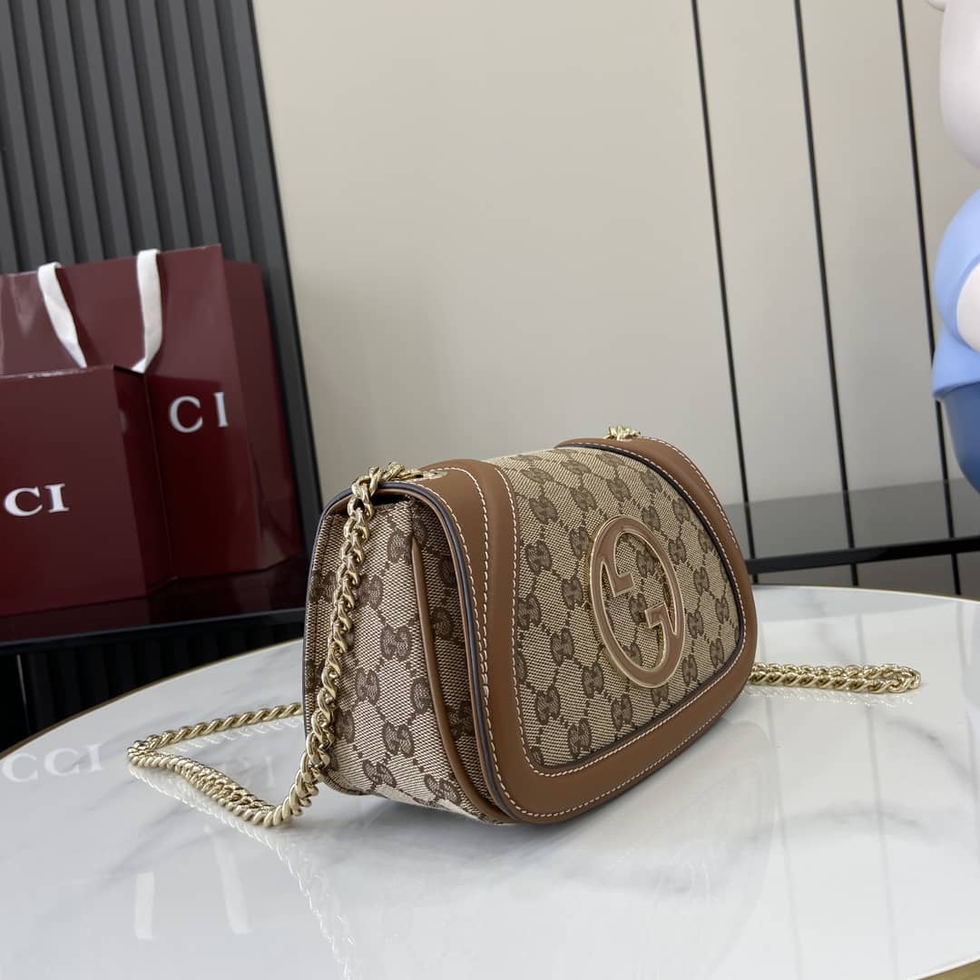 Gucci Blondie Canvas Small Brown Shoulder Bag_1_162656 Gucci Blondie Canvas Small Brown Shoulder Bag