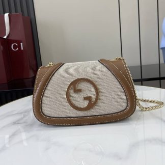 Gucci Blondie Canvas Small Beige Shoulder Bag