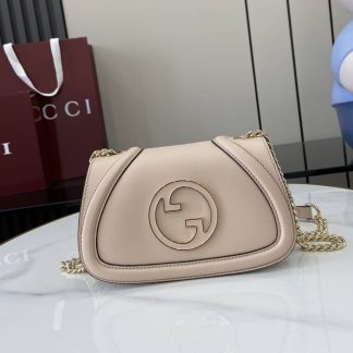 Gucci Blondie Leather Small Beige Shoulder Bag