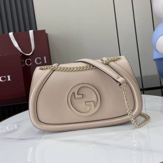 Gucci Blondie Leather Medium Beige Shoulder Bag