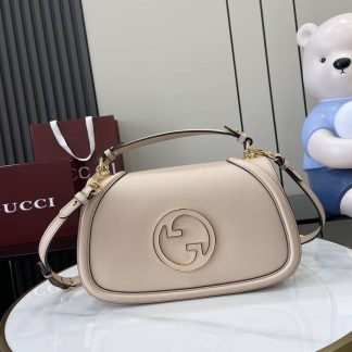 Gucci Blondie Leather Medium Beige Top Handle Bag