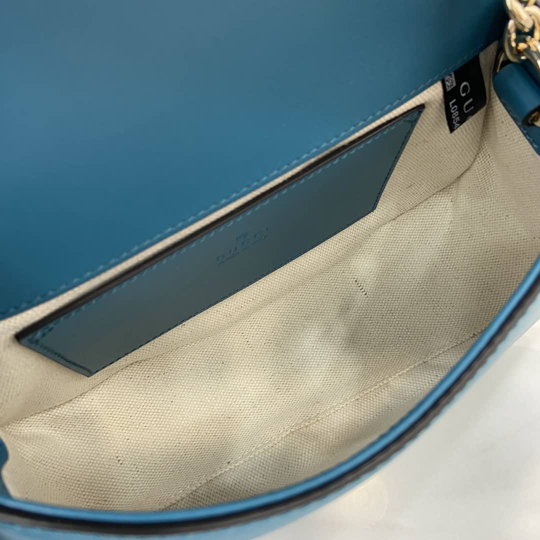 Gucci Blondie Suede Small Blue Shoulder Bag 815711_7_162706 Gucci Blondie Suede Small Blue Shoulder Bag 815711