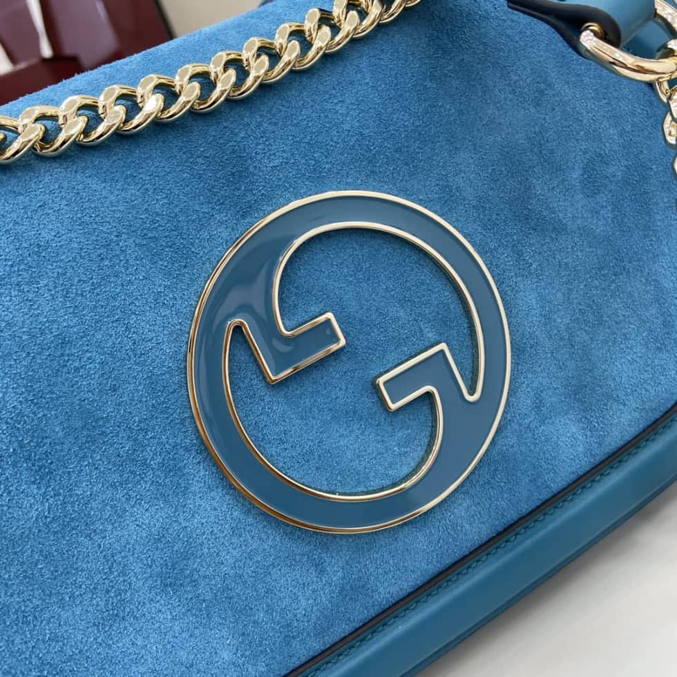 Gucci Blondie Suede Medium Blue Shoulder Bag_4_162716 Gucci Blondie Suede Medium Blue Shoulder Bag