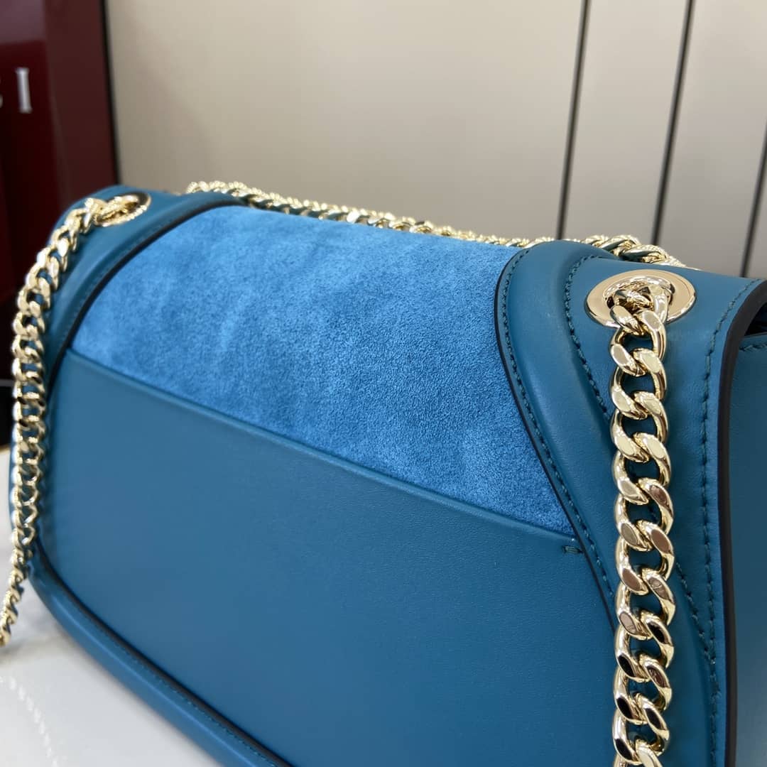 Gucci Blondie Suede Medium Blue Shoulder Bag_5_162716 Gucci Blondie Suede Medium Blue Shoulder Bag