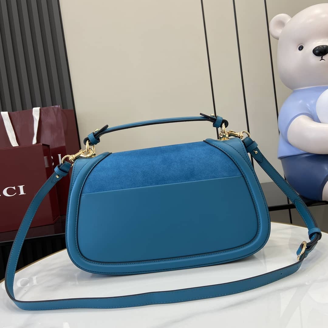 Gucci Blondie Suede Medium Blue Top Handle Bag_1_162726 Gucci Blondie Suede Medium Blue Top Handle Bag