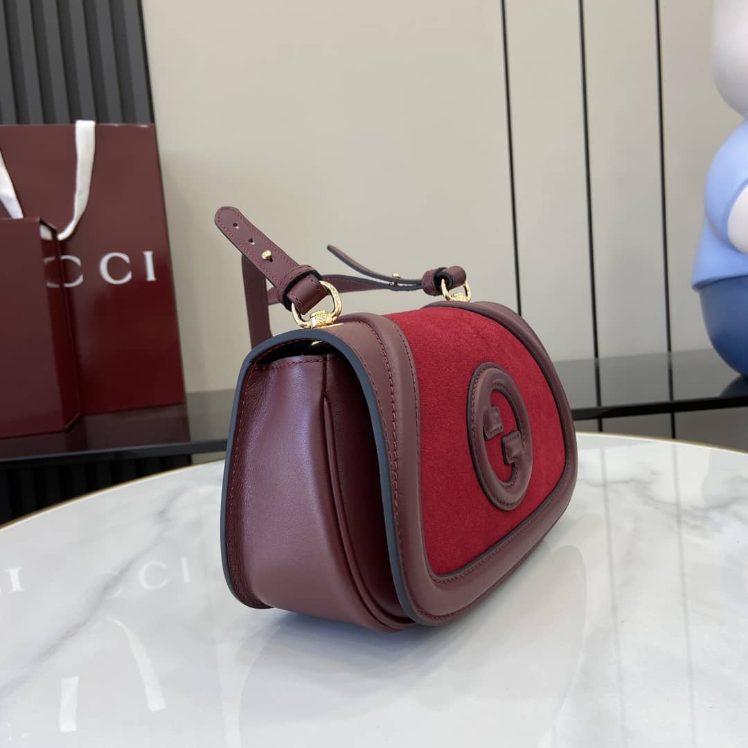 Gucci Blondie Suede Small Red Shoulder Bag 815700_2_162736 Gucci Blondie Suede Small Red Shoulder Bag 815700