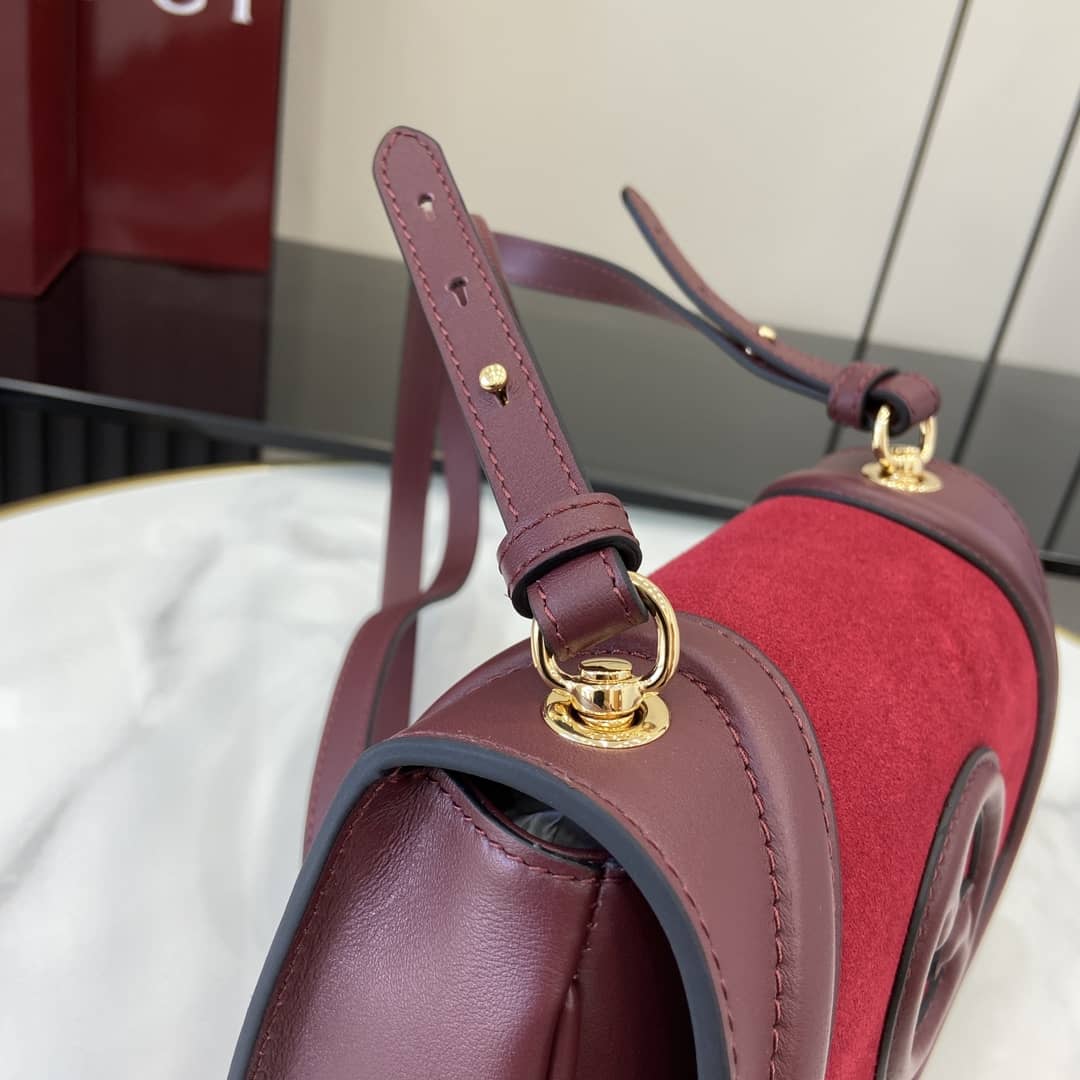 Gucci Blondie Suede Small Red Shoulder Bag 815700_4_162736 Gucci Blondie Suede Small Red Shoulder Bag 815700