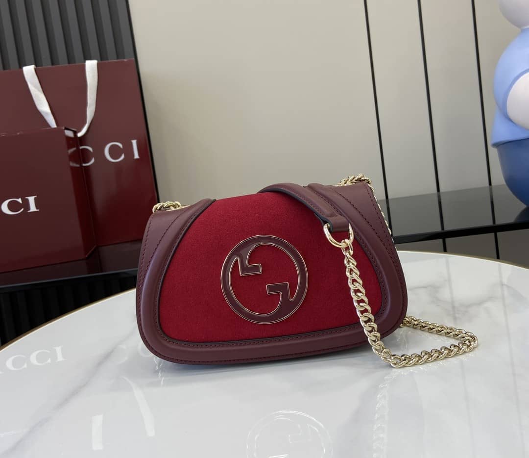 Gucci Blondie Suede Small Red Shoulder Bag 815711_10_162746 Gucci Blondie Suede Small Red Shoulder Bag 815711