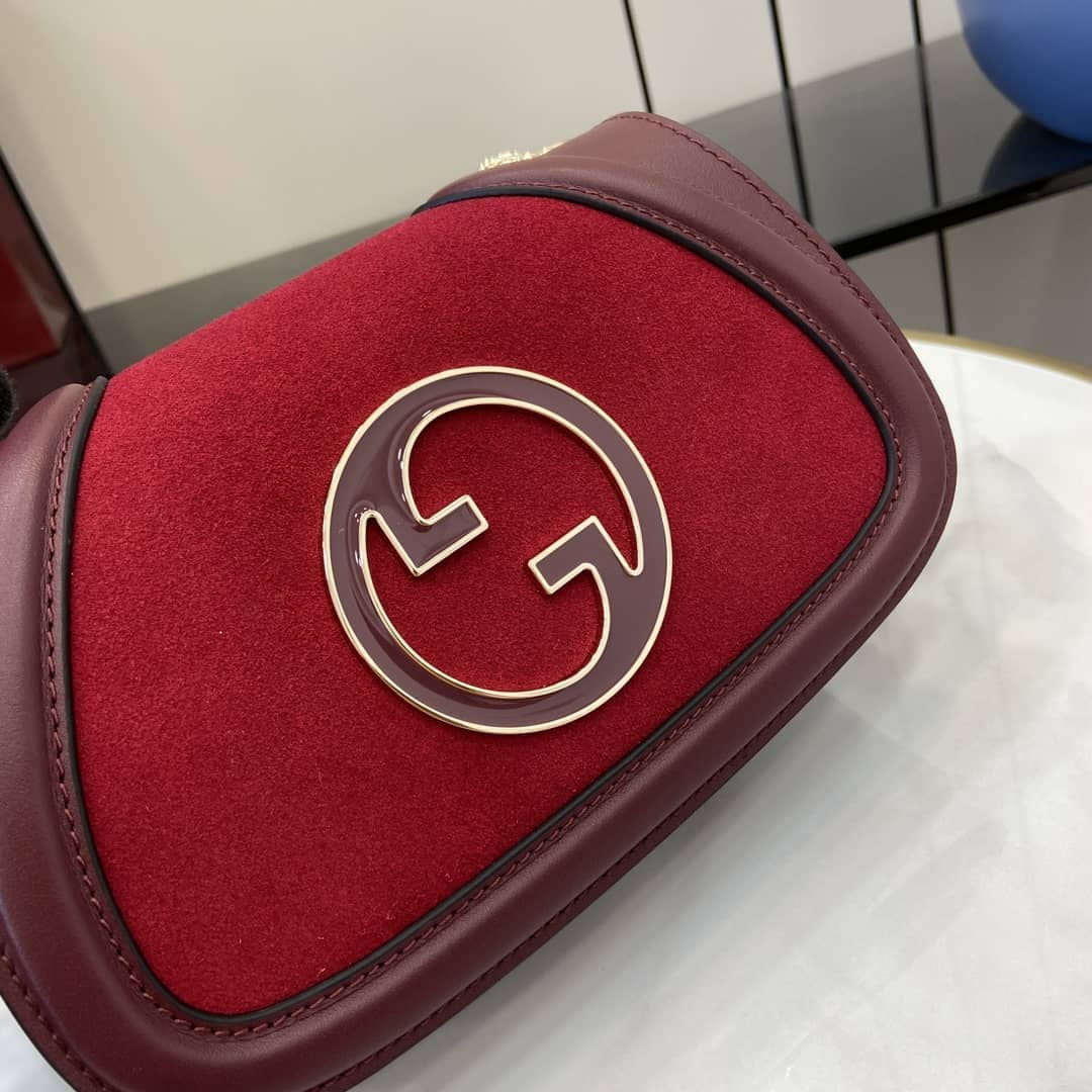 Gucci Blondie Suede Small Red Shoulder Bag 815711_5_162746 Gucci Blondie Suede Small Red Shoulder Bag 815711