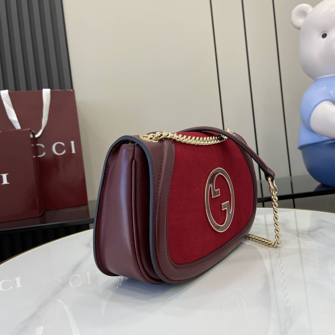 Gucci Blondie Suede Medium Red Shoulder Bag_2_162756 Gucci Blondie Suede Medium Red Shoulder Bag