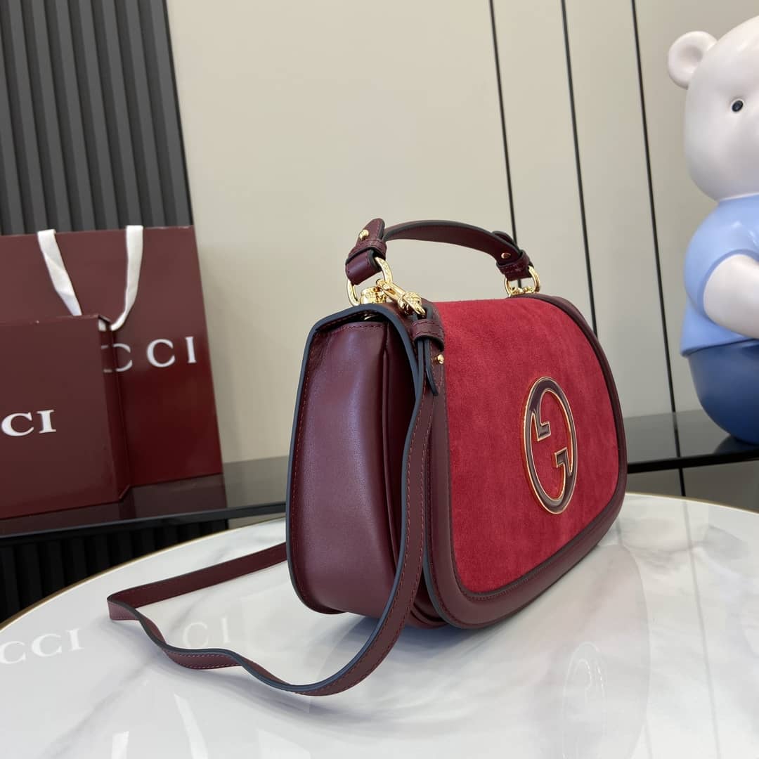 Gucci Blondie Suede Medium Red Top Handle Bag_2_162766 Gucci Blondie Suede Medium Red Top Handle Bag
