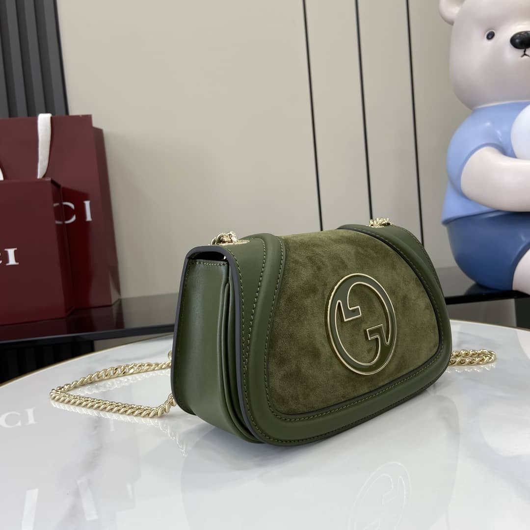 Gucci Blondie Suede Small Green Shoulder Bag_1_162776 Gucci Blondie Suede Small Green Shoulder Bag