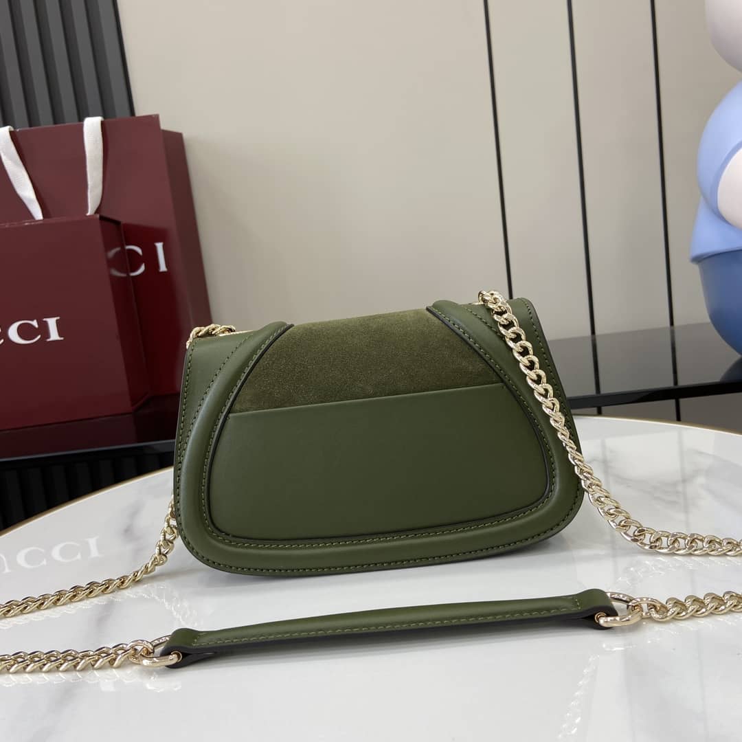 Gucci Blondie Suede Small Green Shoulder Bag_2_162776 Gucci Blondie Suede Small Green Shoulder Bag
