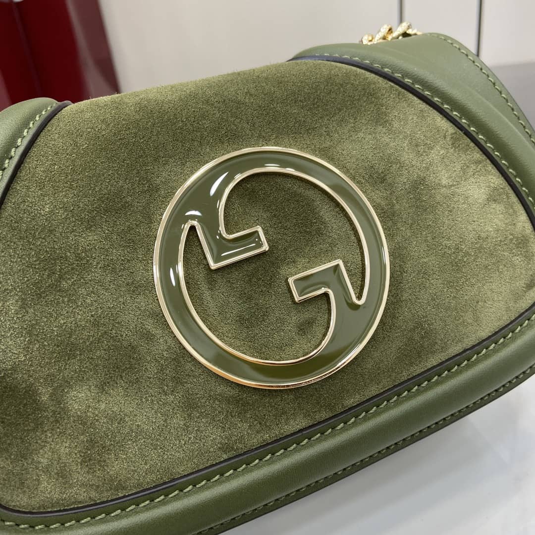 Gucci Blondie Suede Small Green Shoulder Bag_5_162776 Gucci Blondie Suede Small Green Shoulder Bag