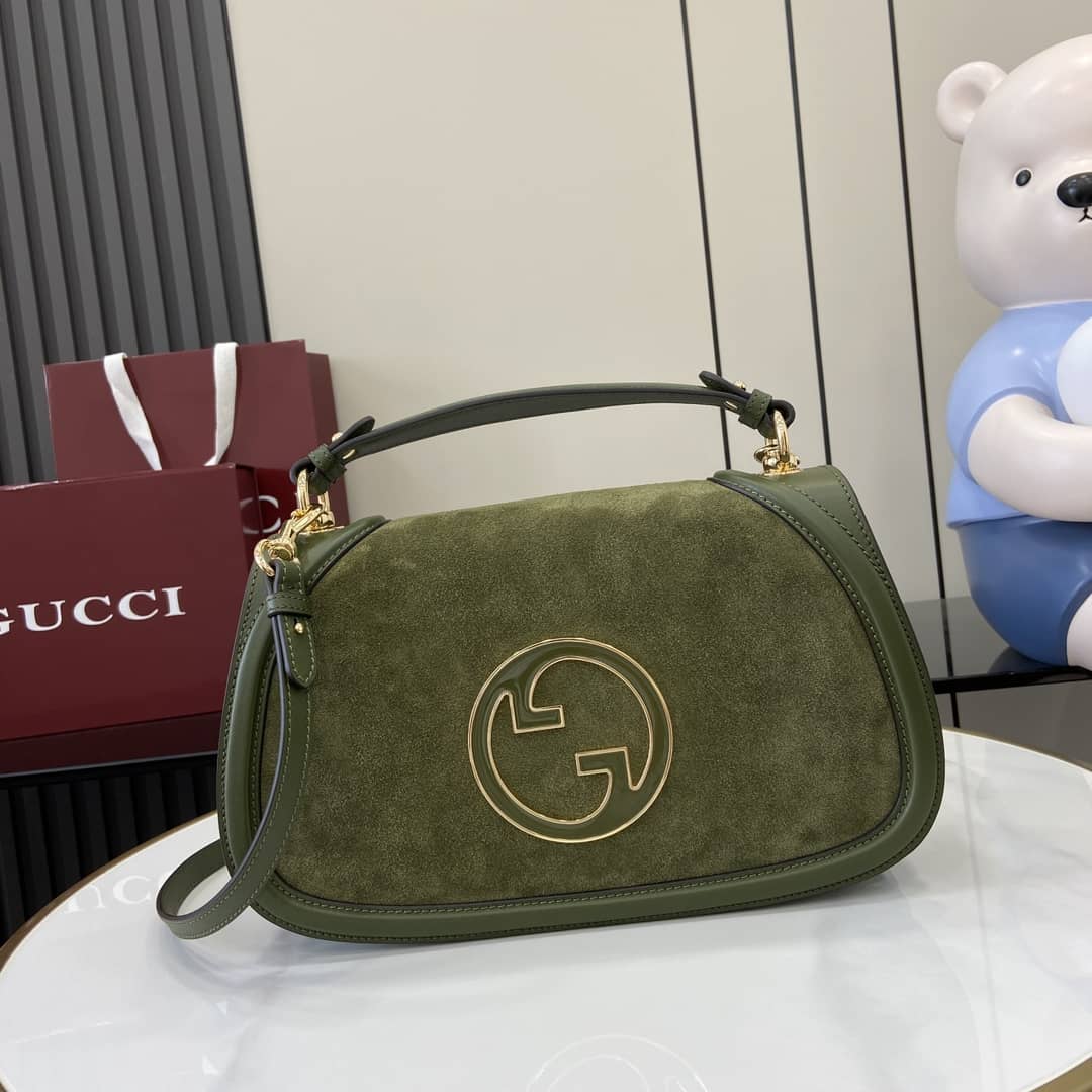 Gucci Blondie Suede Medium Green Top Handle Bag_10_162796 Gucci Blondie Suede Medium Green Top Handle Bag