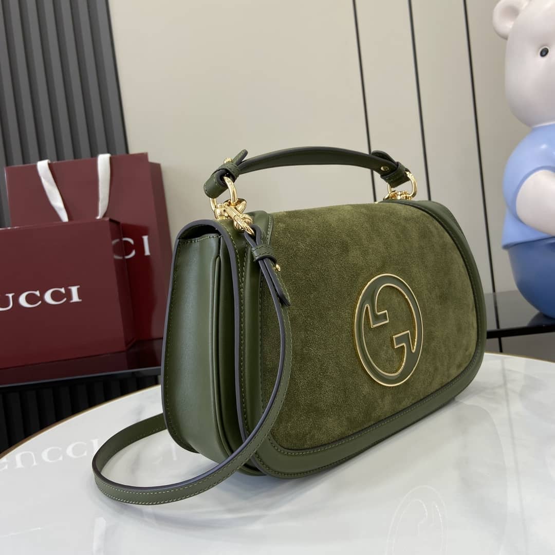 Gucci Blondie Suede Medium Green Top Handle Bag_2_162796 Gucci Blondie Suede Medium Green Top Handle Bag