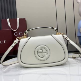 Gucci Blondie Leather Medium White Top Handle Bag