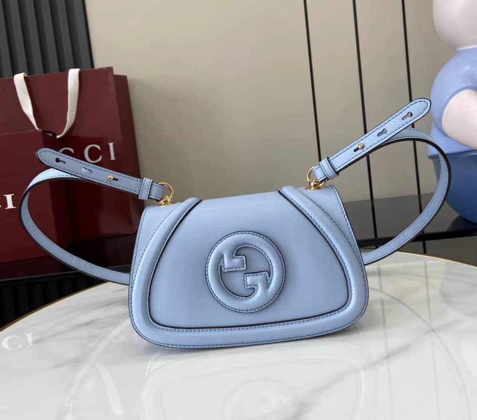 Gucci Blondie Leather Mini Light Blue Bag 815700_10_162836 Gucci Blondie Leather Mini Light Blue Bag 815700