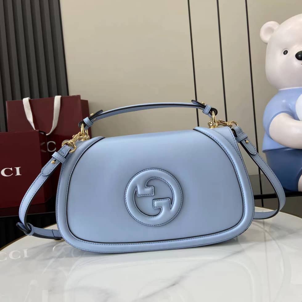 Gucci Blondie Leather Large Light Blue Bag 815716_10_162856 Gucci Blondie Leather Large Light Blue Bag 815716