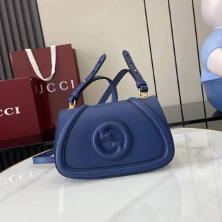 Gucci Blondie Leather Mini Blue Shoulder Bag