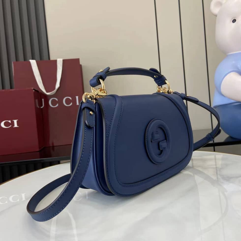 Gucci Blondie Leather Medium Blue Top Handle Bag_2_162876 Gucci Blondie Leather Medium Blue Top Handle Bag