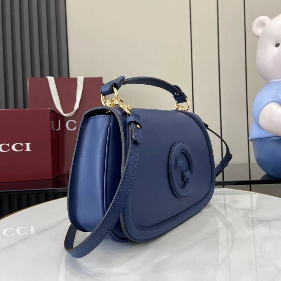 Gucci Blondie Leather Large Blue Top Handle Bag_2_162886 Gucci Blondie Leather Large Blue Top Handle Bag