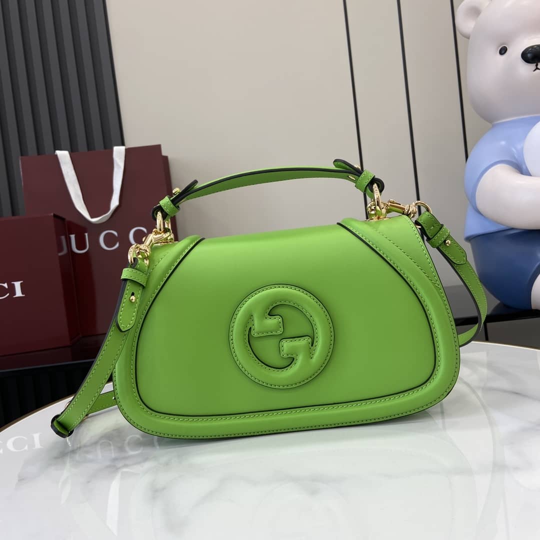 Gucci Blondie Leather Medium Green Top Handle Bag_10_162906 Gucci Blondie Leather Medium Green Top Handle Bag