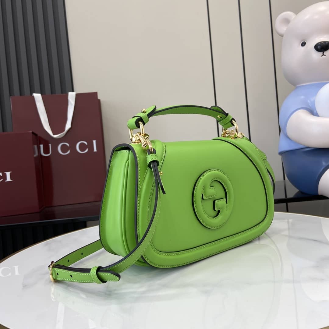 Gucci Blondie Leather Medium Green Top Handle Bag_2_162906 Gucci Blondie Leather Medium Green Top Handle Bag