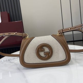 Gucci Blondie Canvas Mini Brown Shoulder Bag