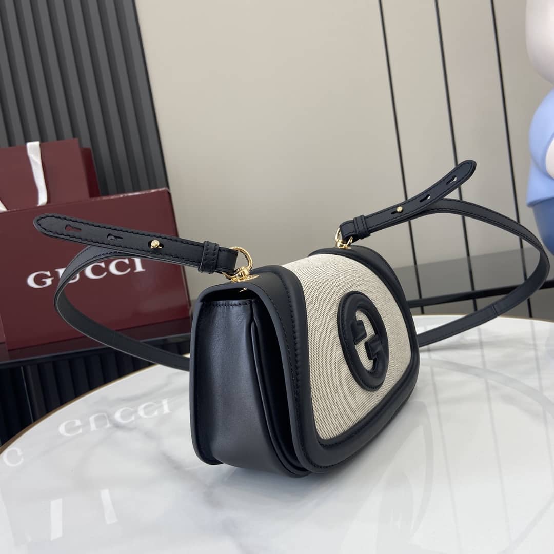 Gucci Blondie Canvas Mini Black Shoulder Bag_2_162956 Gucci Blondie Canvas Mini Black Shoulder Bag