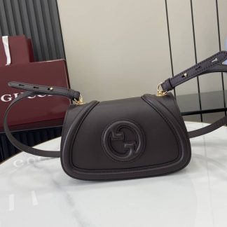 Gucci Blondie Leather Mini Dark Brown Bag