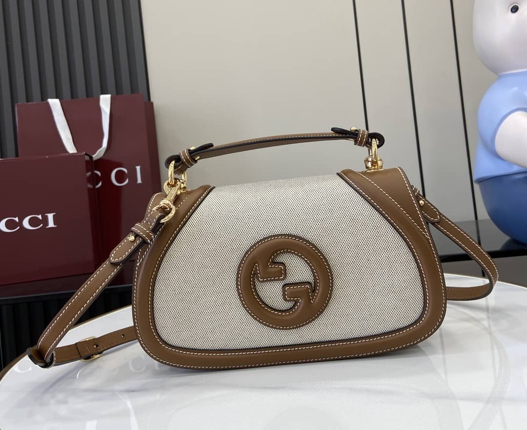 Gucci Blondie Canvas Medium Brown Top Handle Bag_10_163016 Gucci Blondie Canvas Medium Brown Top Handle Bag