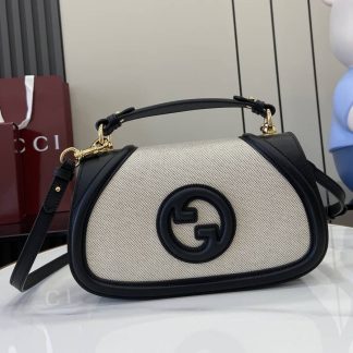 Gucci Blondie Canvas Medium Black Top Handle Bag