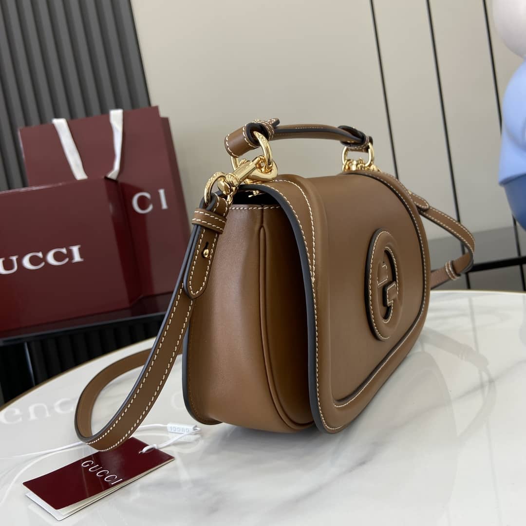 Gucci Blondie Leather Medium Brown Top Handle Bag_2_163046 Gucci Blondie Leather Medium Brown Top Handle Bag