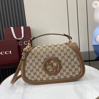 Gucci Blondie GG Large Brown Top Handle Bag