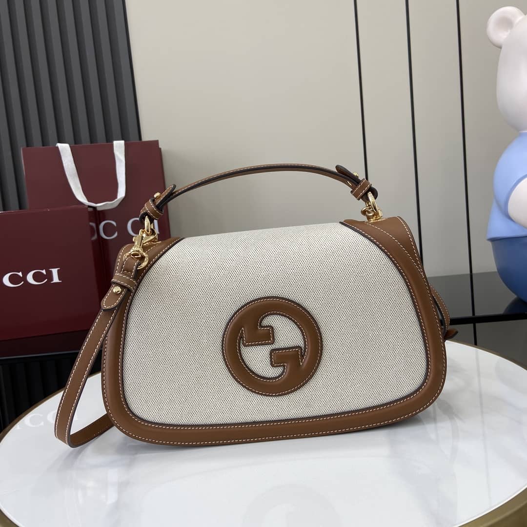 Gucci Blondie Canvas Large Brown Handle Bag_10_163096 Gucci Blondie Canvas Large Brown Handle Bag