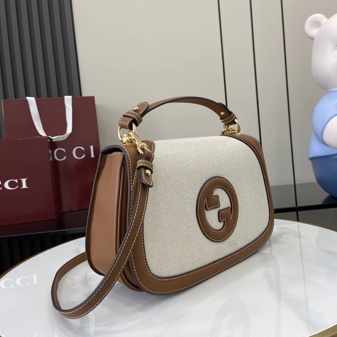 Gucci Blondie Canvas Large Brown Handle Bag_1_163096 Gucci Blondie Canvas Large Brown Handle Bag