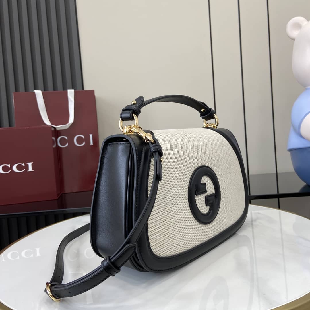 Gucci Blondie Canvas Large Black Handle Bag_1_163106 Gucci Blondie Canvas Large Black Handle Bag