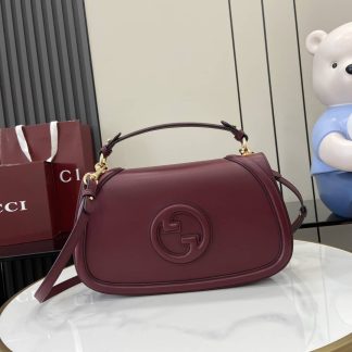 Gucci Blondie Leather Large Red Top Handle Bag