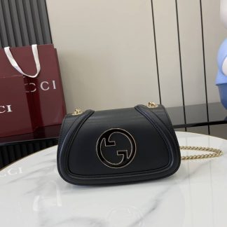 Gucci Blondie Leather Small Black Shoulder Bag