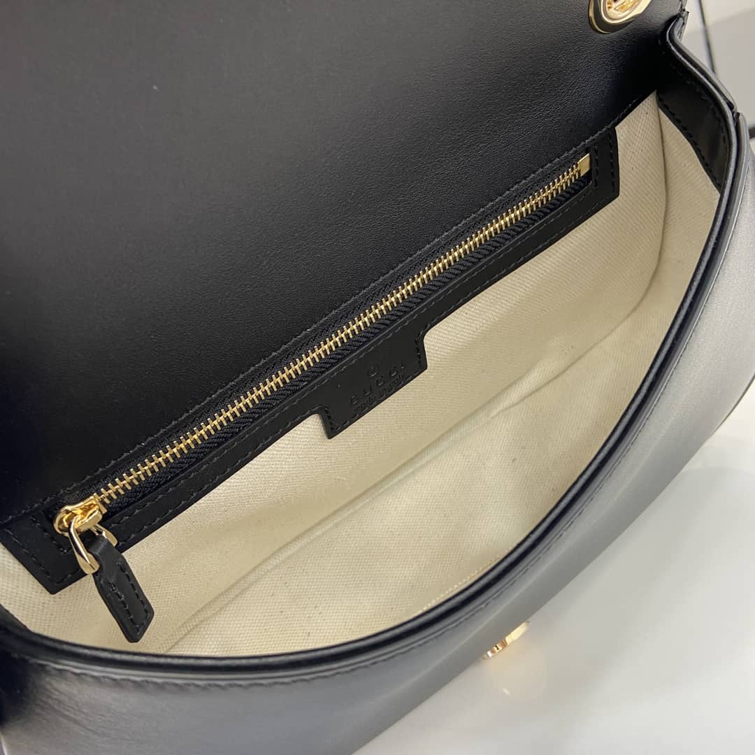 Gucci Blondie Leather Medium Black Bag 815715_7_163216 Gucci Blondie Leather Medium Black Bag 815715