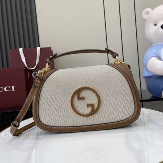 Gucci Blondie Canvas Large Beige Brown Bag 815719