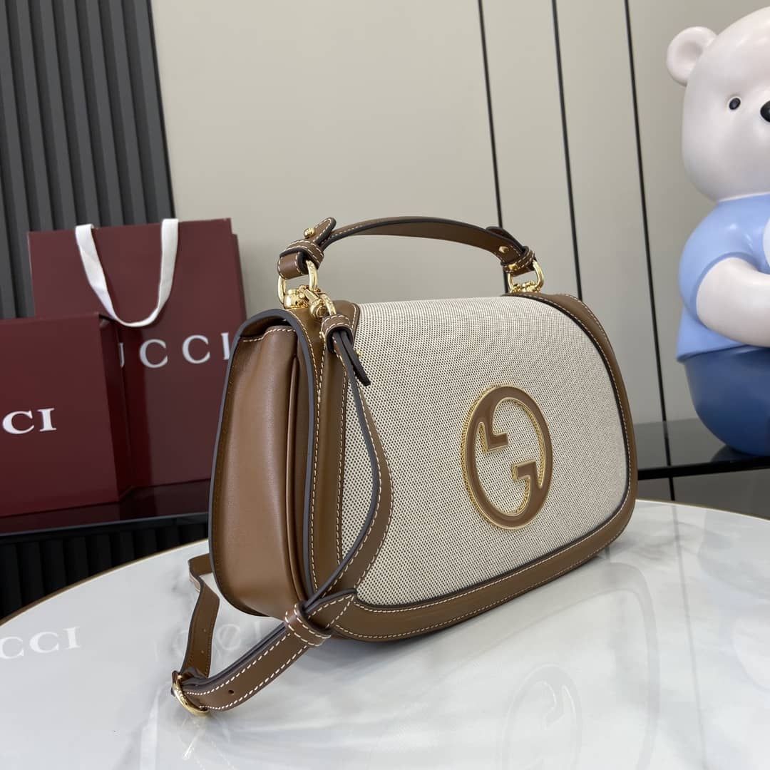 Gucci Blondie Canvas Large Beige Brown Bag 815719_2_163226 Gucci Blondie Canvas Large Beige Brown Bag 815719