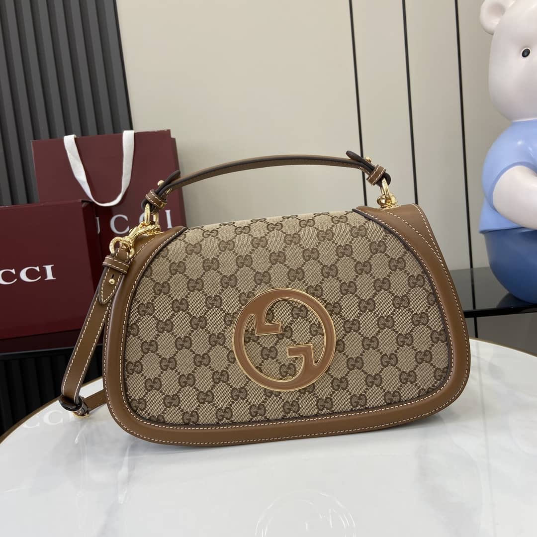 Gucci Blondie Monogram GG Large Brown Bag 815719_10_163236 Gucci Blondie Monogram GG Large Brown Bag 815719